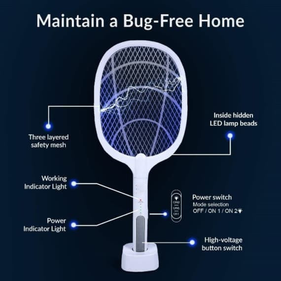 Rechargeable Mosquito Racket With Stand